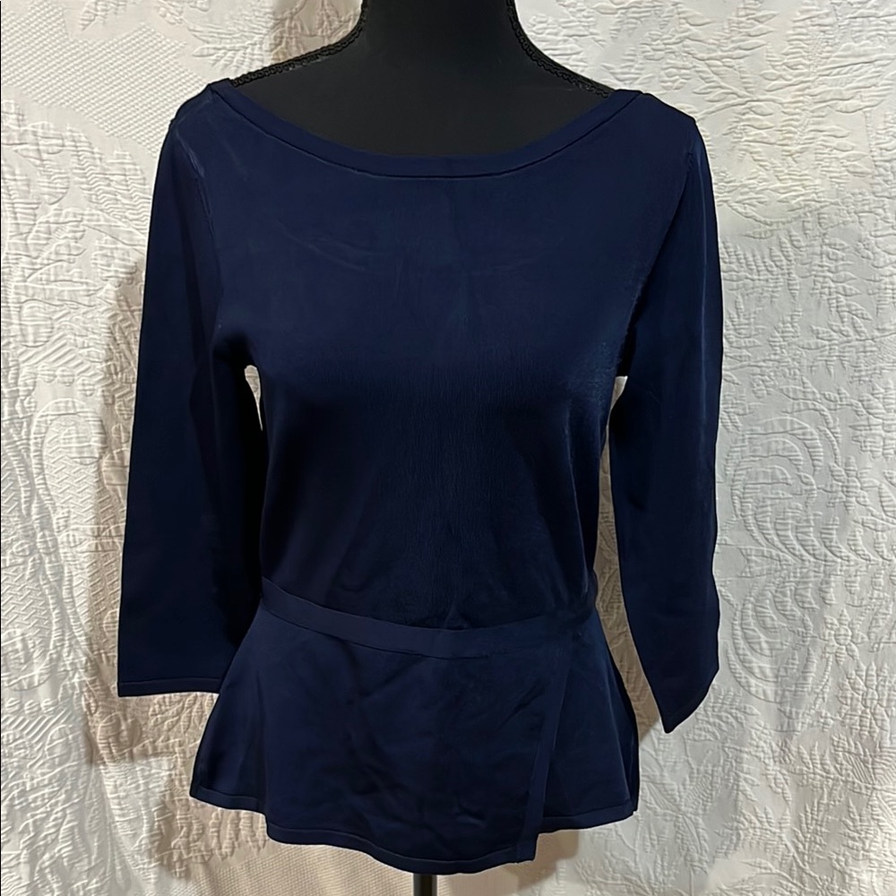 White House Black Market Three Quarter Sleeve Peplum Top, size small, NWT